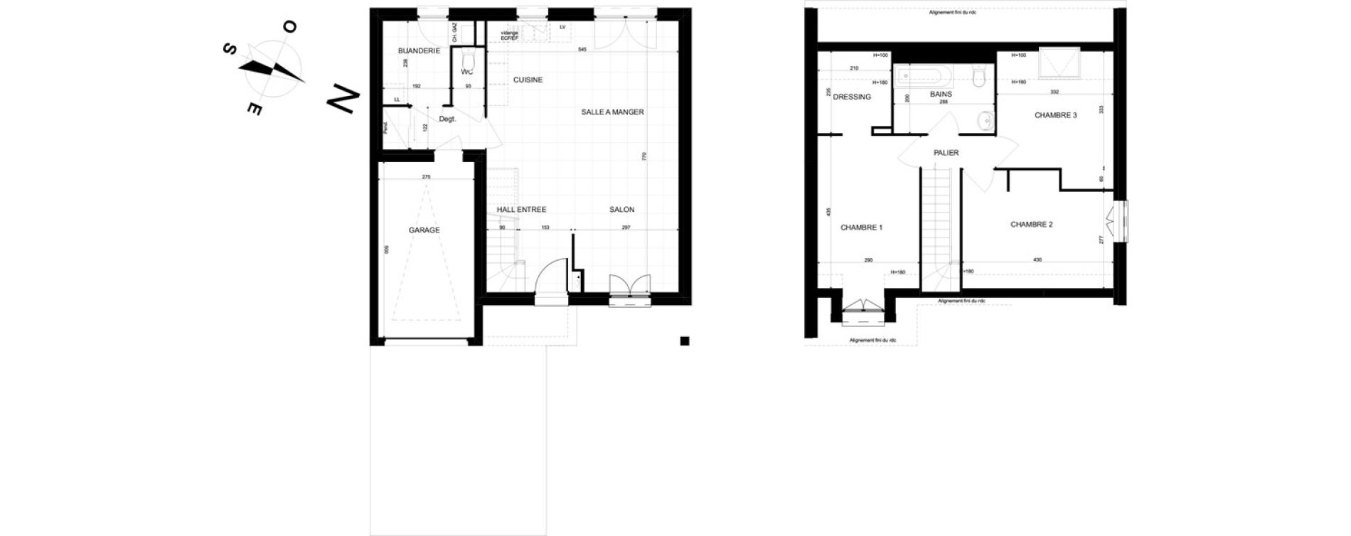 Maison T4 de 93,77 m2 &agrave; Brebi&egrave;res Centre