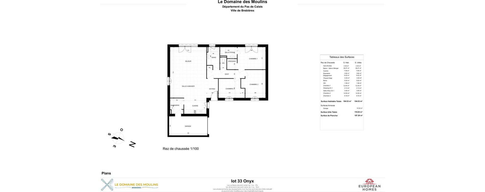 Maison T5 de 104,53 m2 &agrave; Brebi&egrave;res Centre
