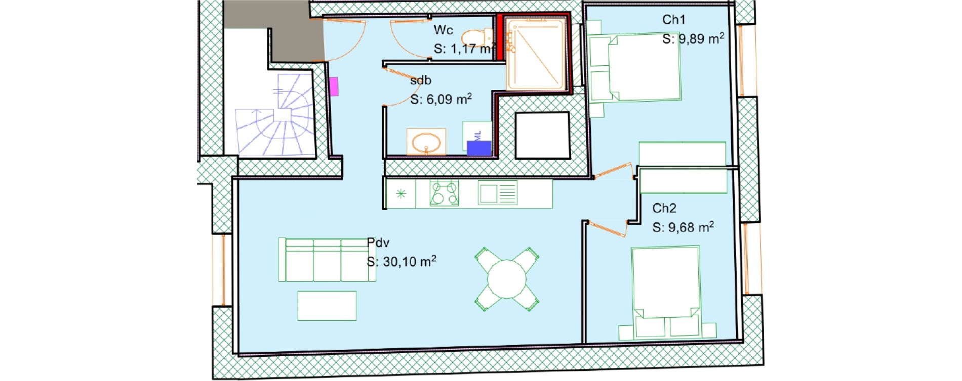 Appartement T3 de 56,93 m2 &agrave; Calais Centre