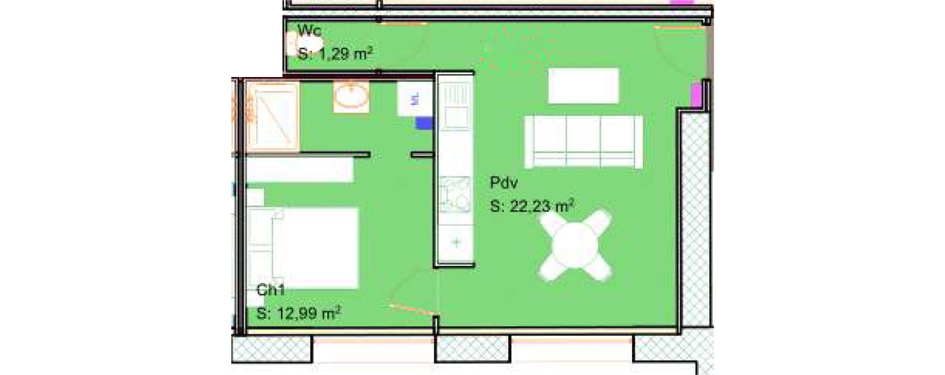 Appartement T2 de 36,51 m2 &agrave; Calais Centre