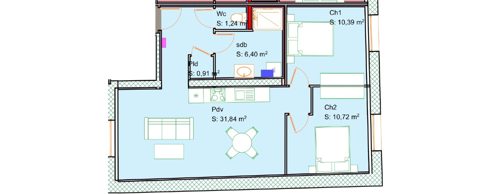 Appartement T3 de 61,50 m2 &agrave; Calais Centre