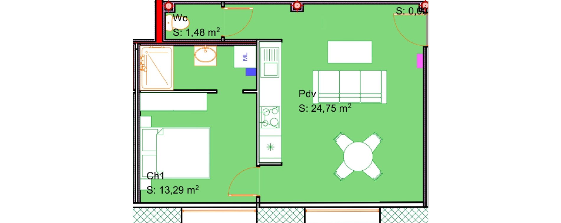 Appartement T2 de 39,52 m2 &agrave; Calais Centre