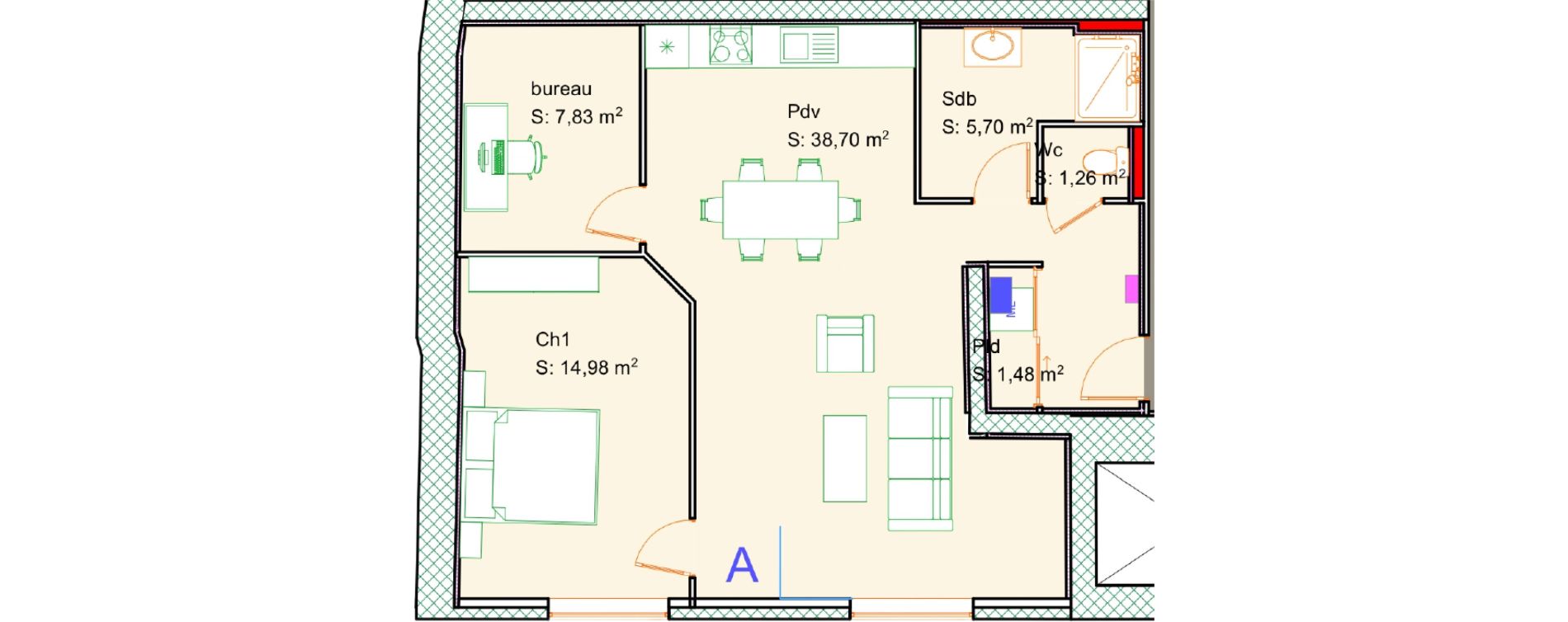 Appartement T2 bis de 69,95 m2 &agrave; Calais Centre