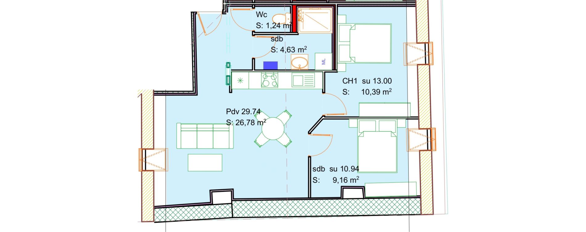 Appartement T3 de 52,20 m2 &agrave; Calais Centre