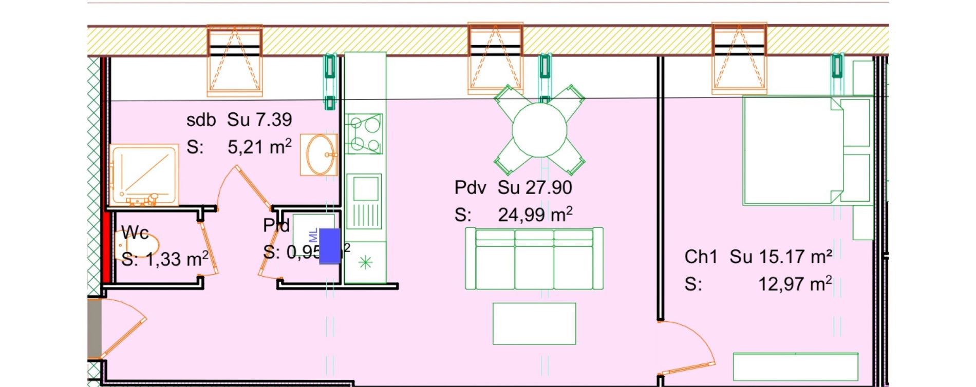 Appartement T2 de 45,45 m2 &agrave; Calais Centre