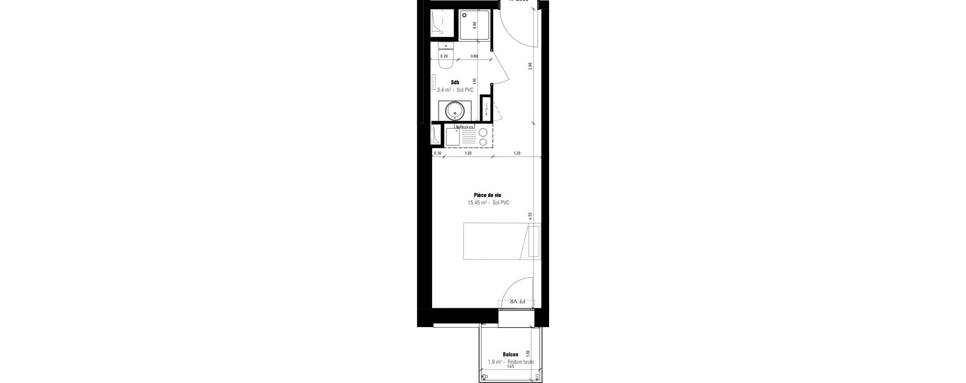 Appartement T1 meubl&eacute; de 18,25 m2 &agrave; Calais Beau marais