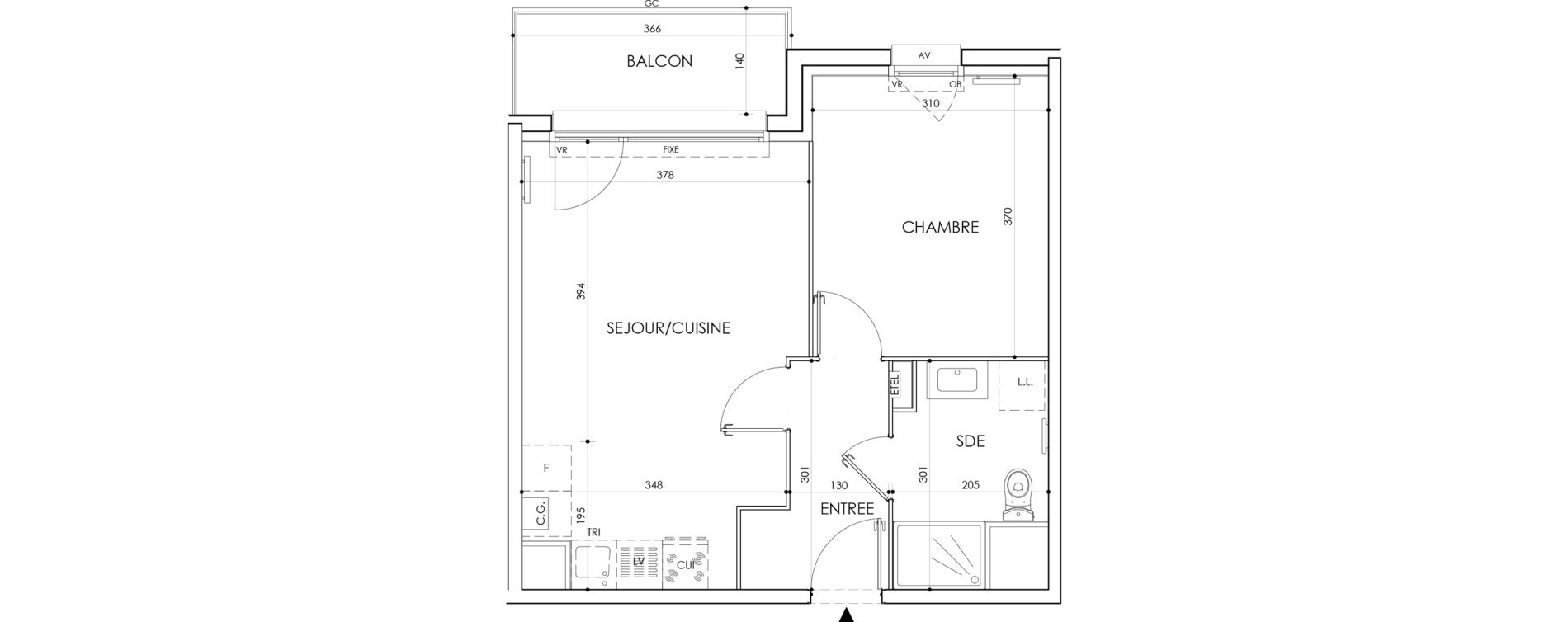 Appartement T2 de 41,45 m2 &agrave; Cucq Centre