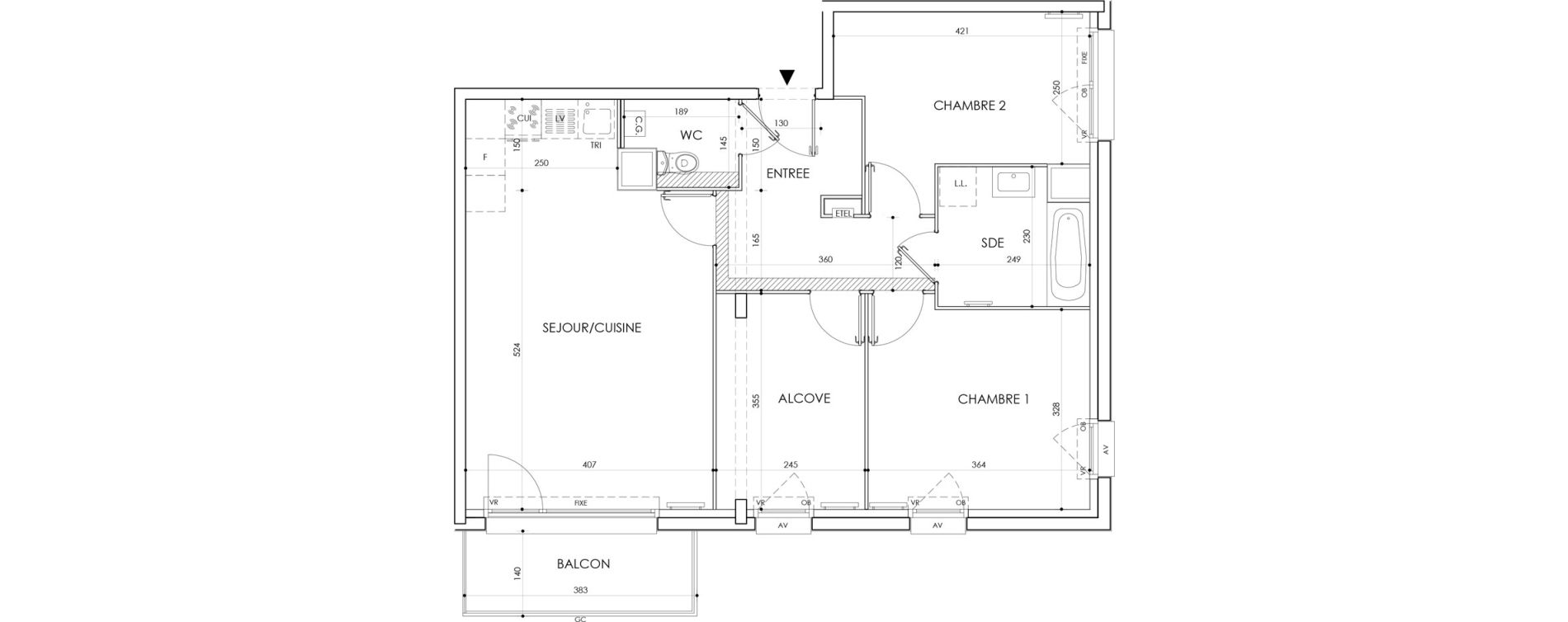 Appartement T3 de 72,65 m2 &agrave; Cucq Centre