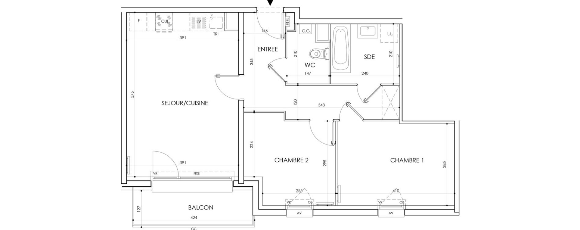 Appartement T3 de 60,75 m2 &agrave; Cucq Centre