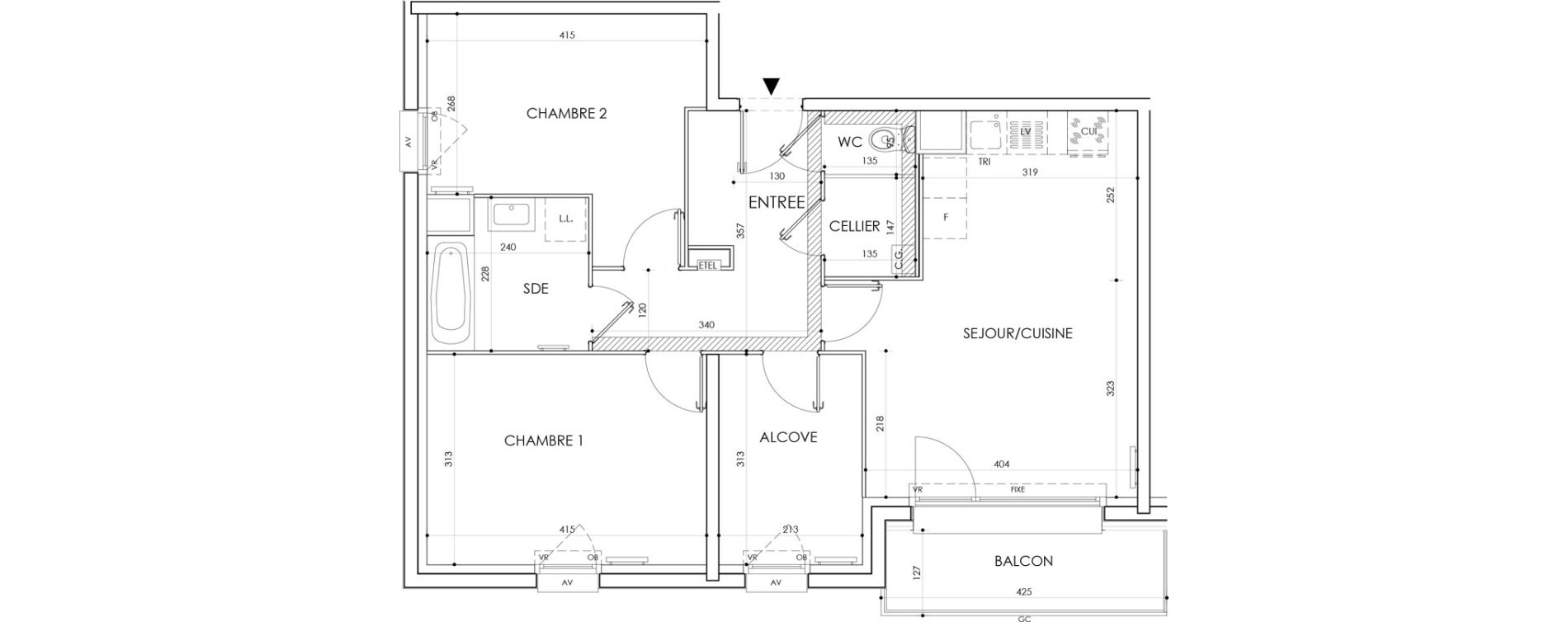 Appartement T3 de 69,95 m2 &agrave; Cucq Centre