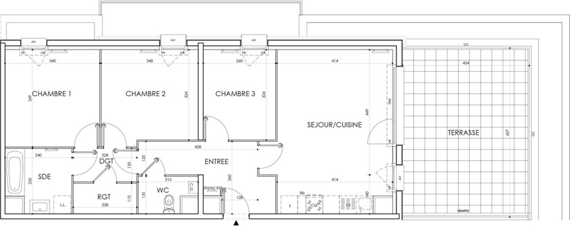 Appartement T4 de 77,60 m2 &agrave; Cucq Centre