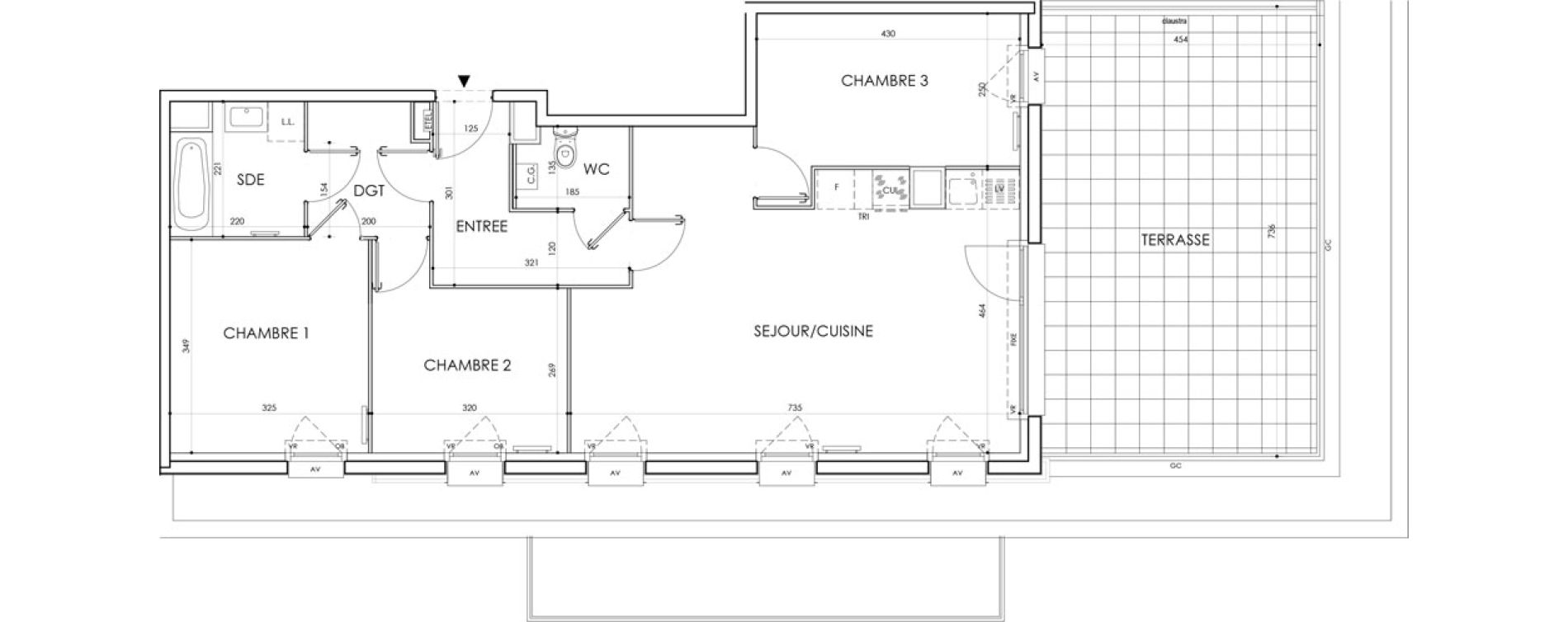 Appartement T4 de 81,65 m2 &agrave; Cucq Centre