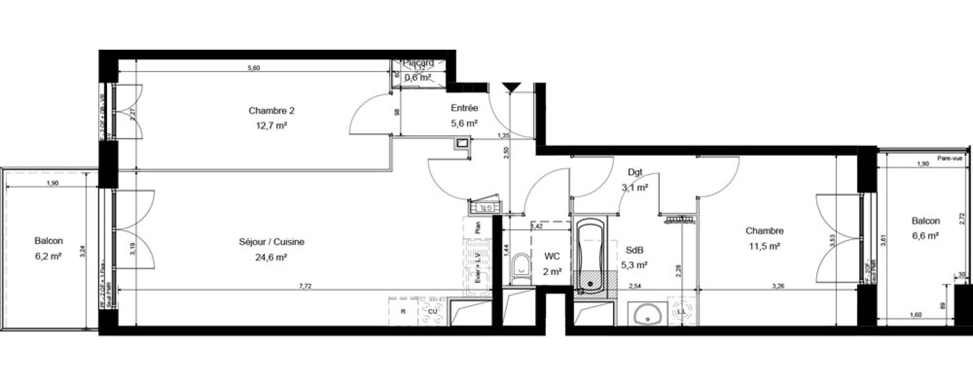 Appartement T3 de 65,50 m2 &agrave; Cucq Stella plage