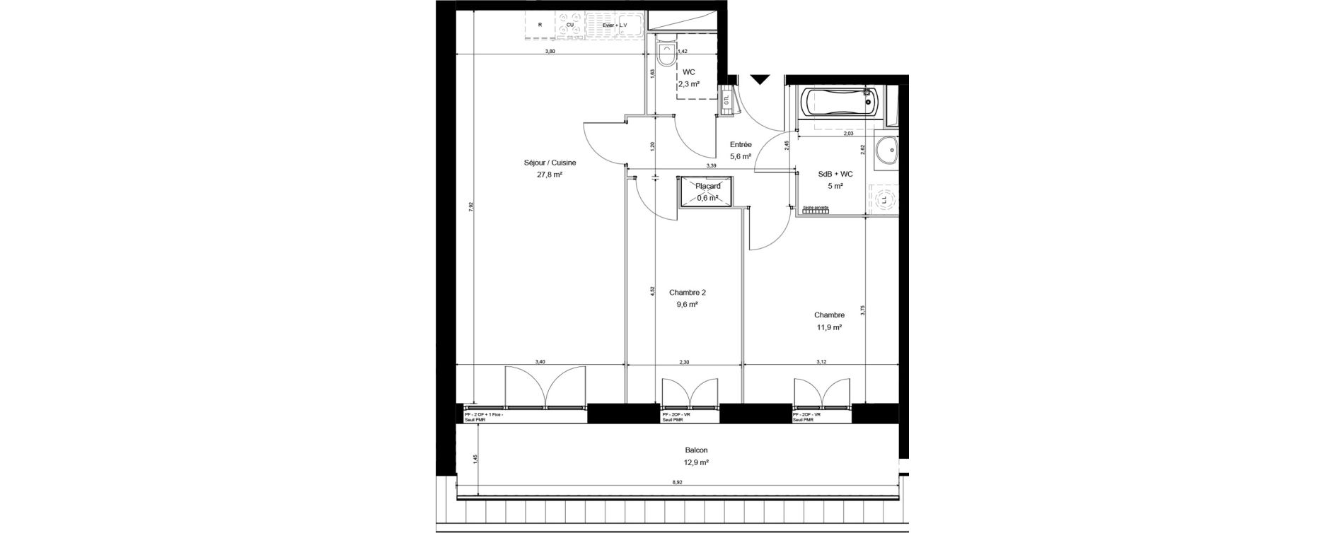 Appartement T3 de 62,80 m2 &agrave; Cucq Stella plage