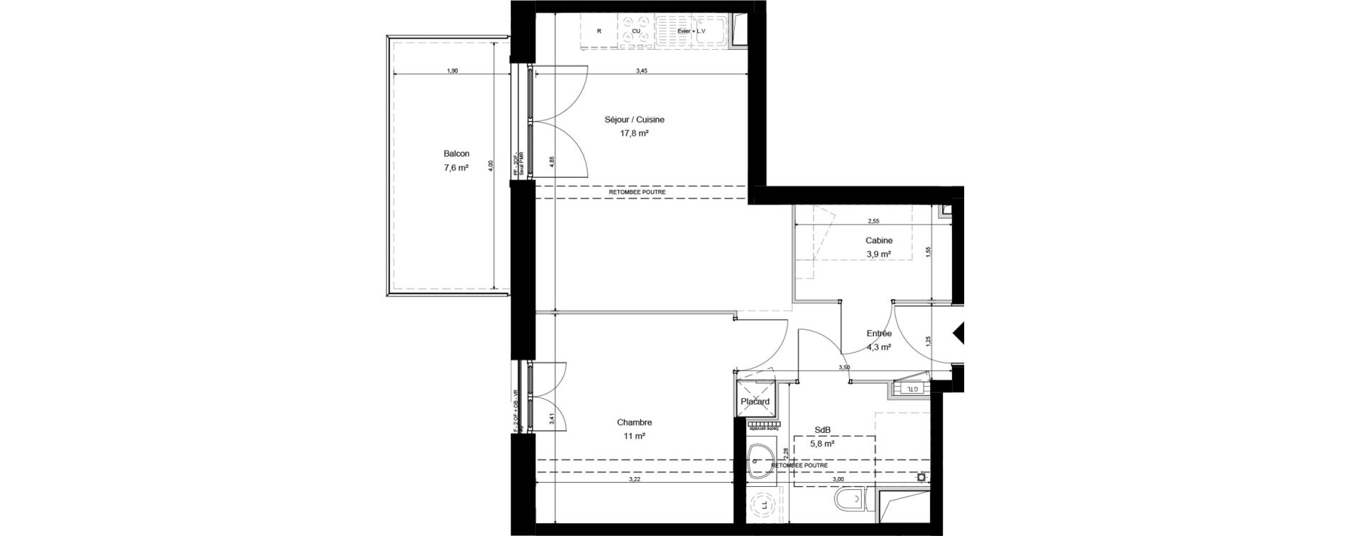 Appartement T2 de 43,10 m2 &agrave; Cucq Stella plage