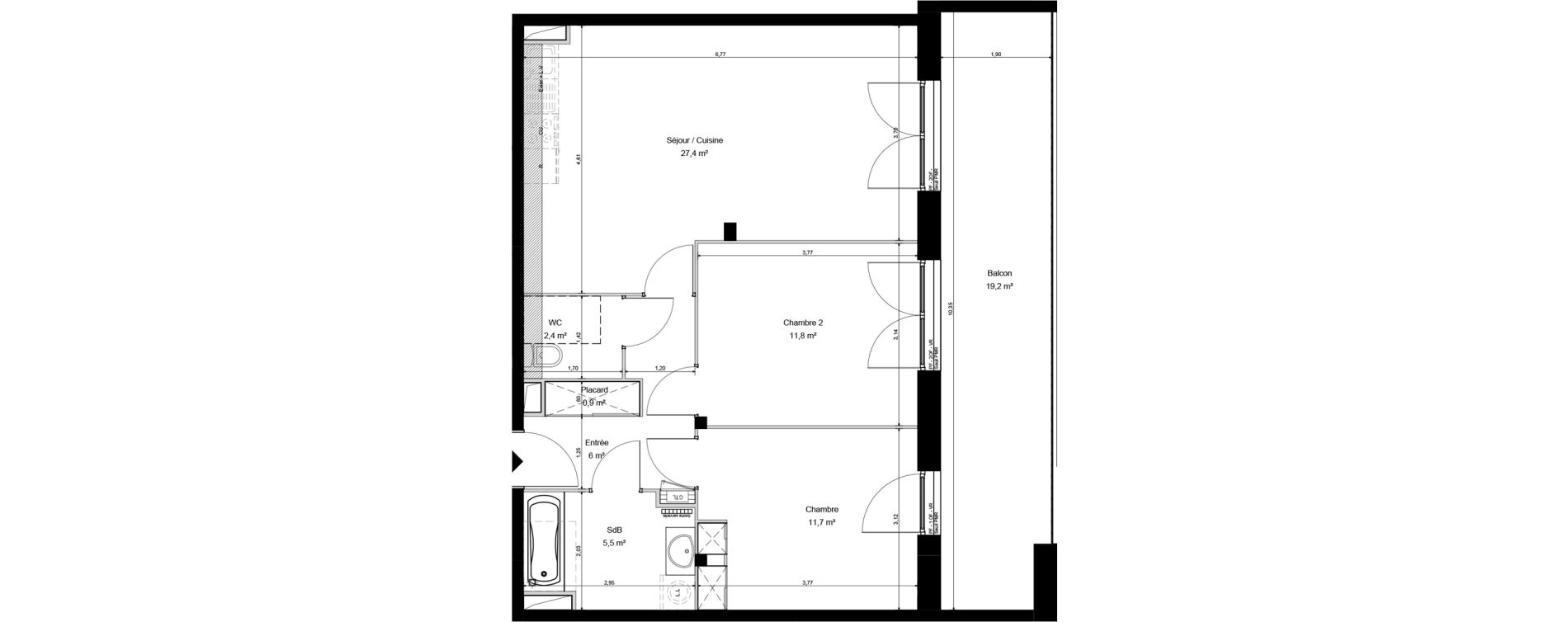 Appartement T3 de 65,70 m2 &agrave; Cucq Stella plage