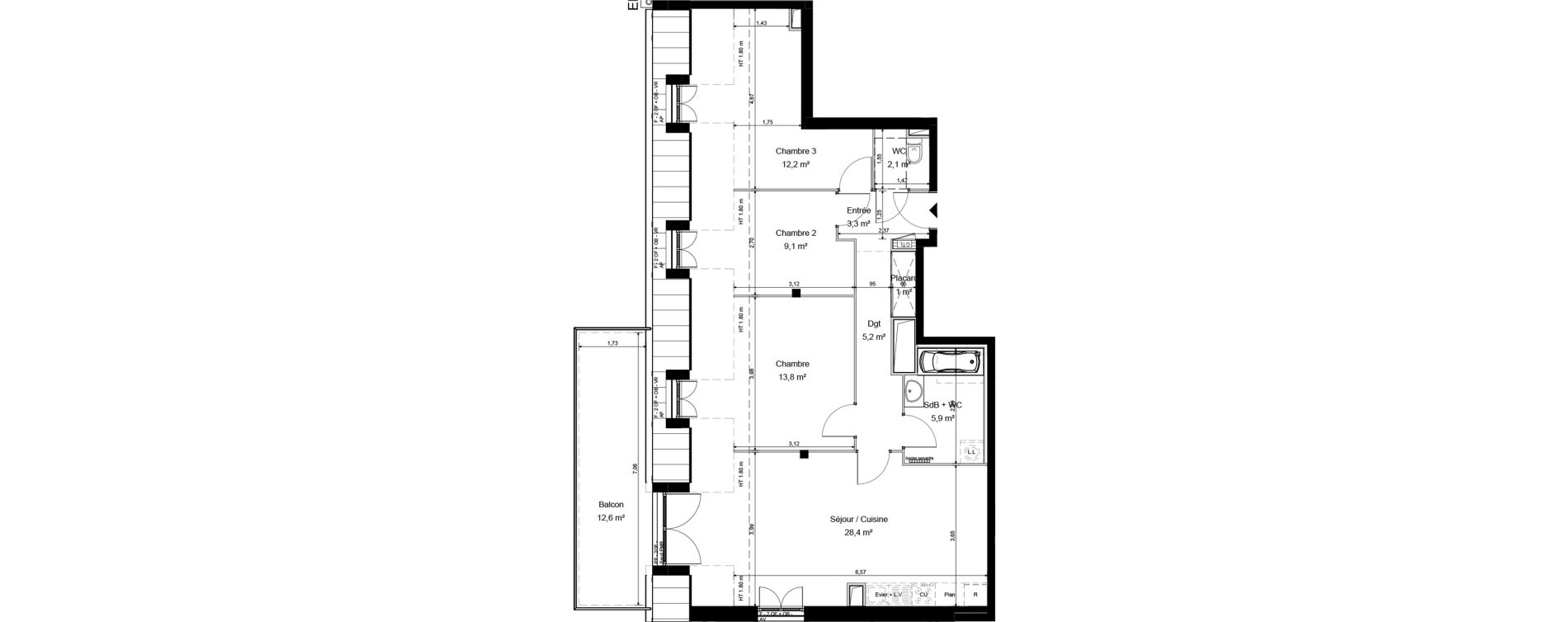 Appartement T4 de 80,90 m2 &agrave; Cucq Stella plage