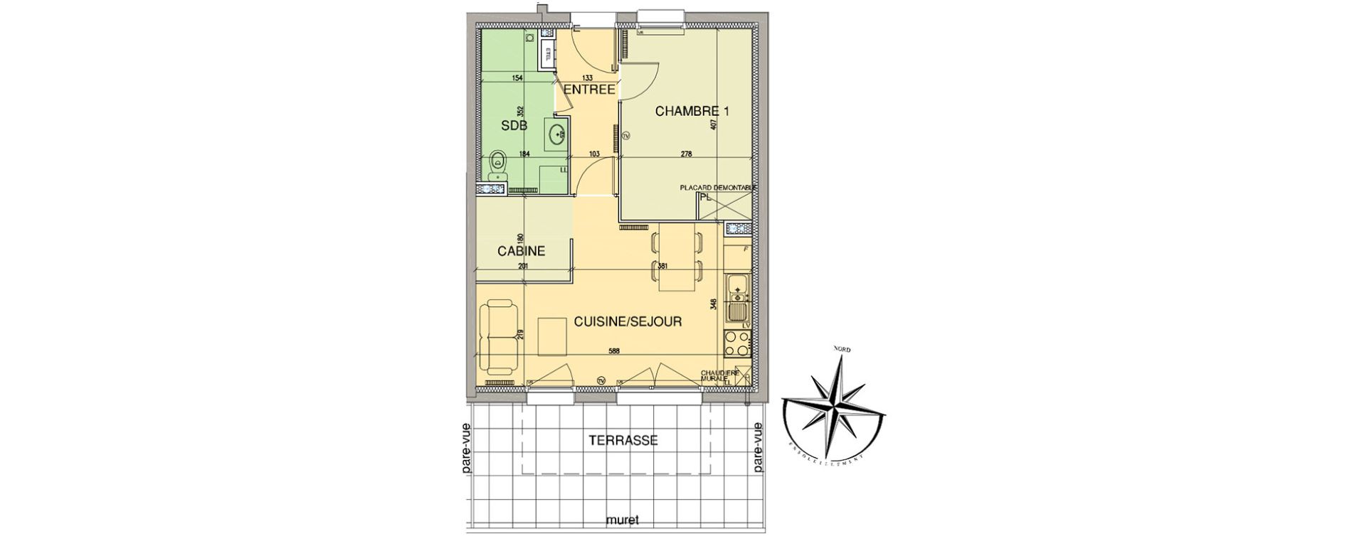 Appartement T2 de 42,70 m2 &agrave; Cucq Stella plage
