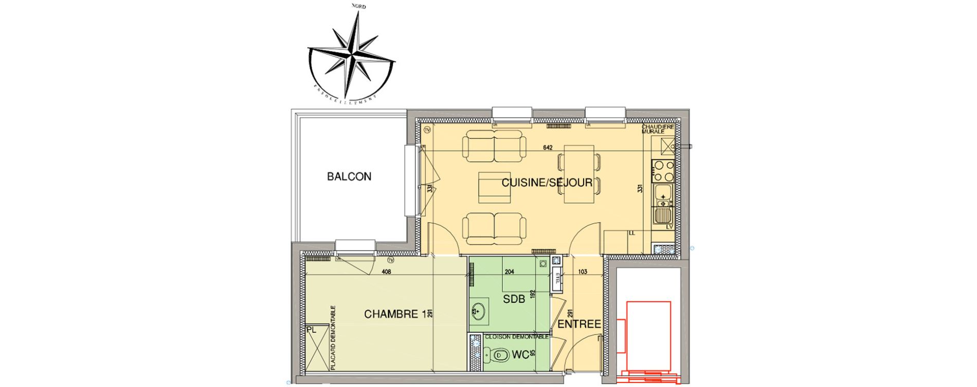 Appartement T2 de 41,90 m2 &agrave; Cucq Stella plage
