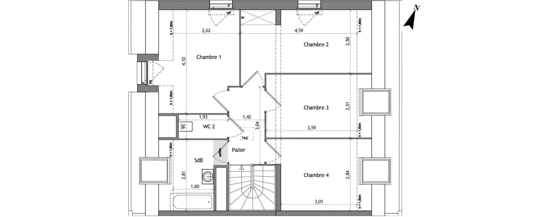 Appartement T5 de 120,80 m2 &agrave; Cucq Centre