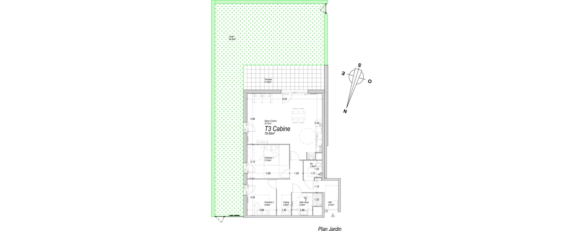 Appartement T3 de 78,60 m2 &agrave; Cucq Centre