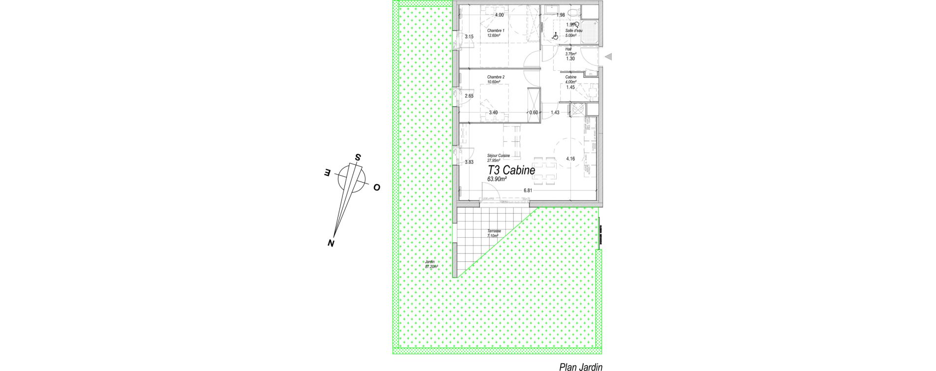 Appartement T3 de 63,90 m2 &agrave; Cucq Centre