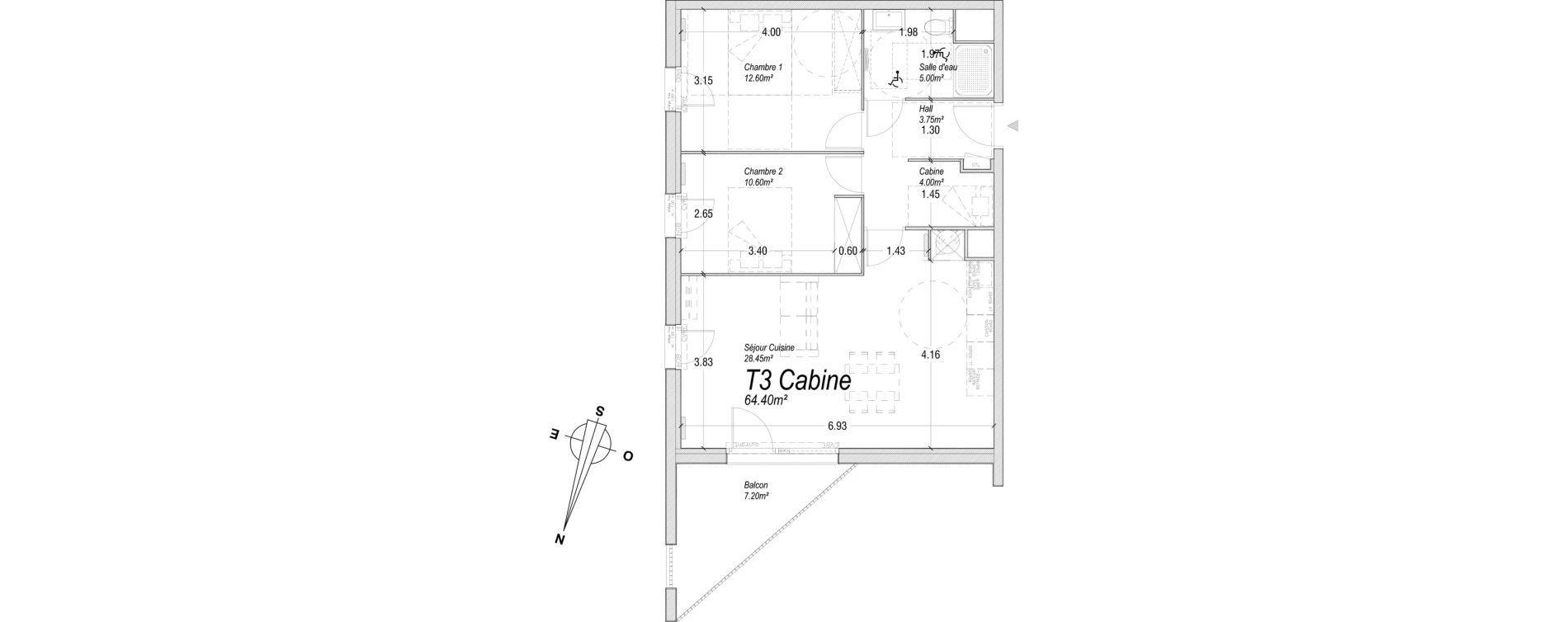 Appartement T3 de 64,40 m2 &agrave; Cucq Centre