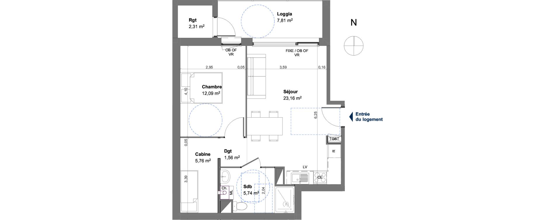 Appartement T2 de 48,31 m2 &agrave; Cucq Stella plage