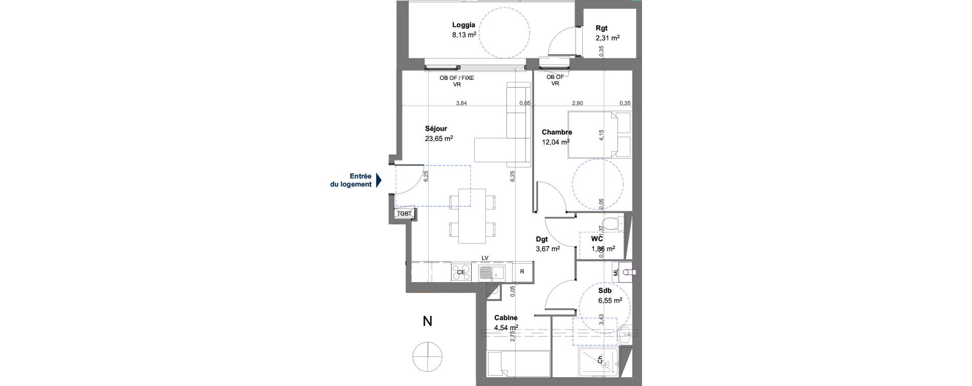 Appartement T2 de 52,31 m2 &agrave; Cucq Stella plage