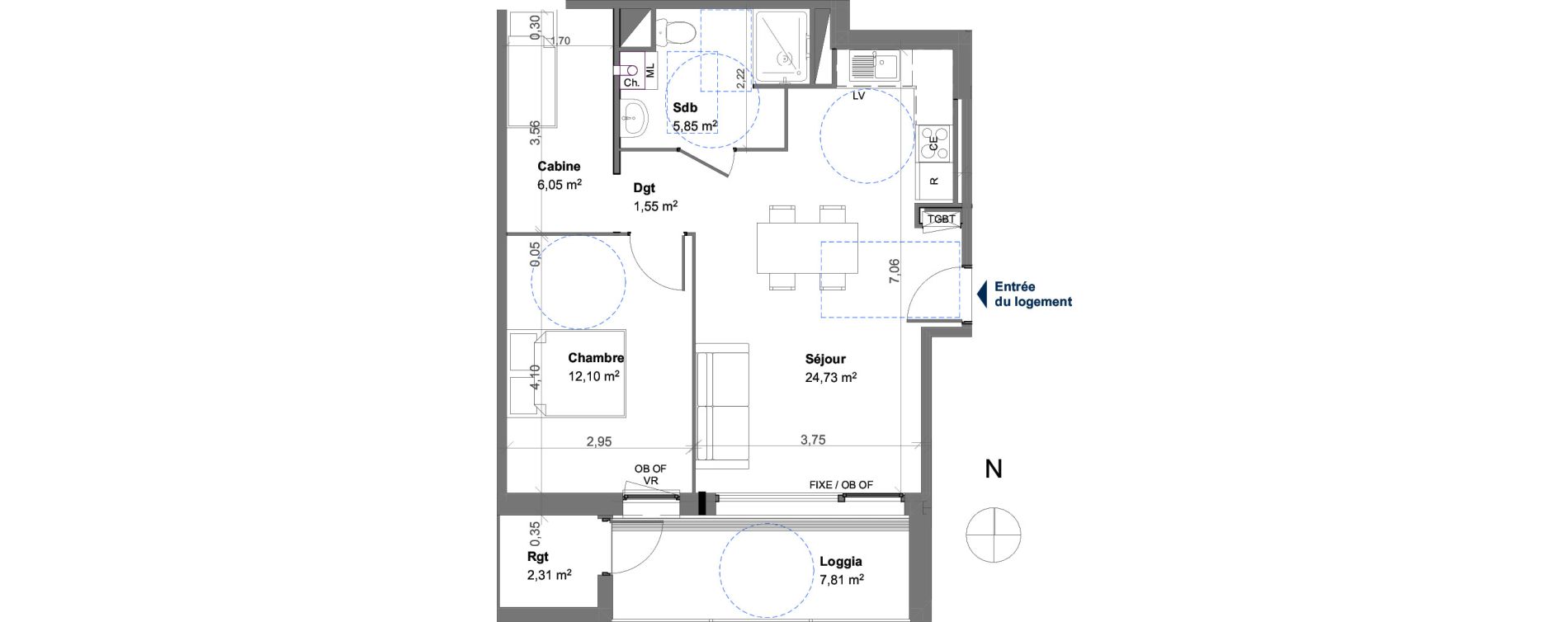 Appartement T2 de 50,28 m2 &agrave; Cucq Stella plage