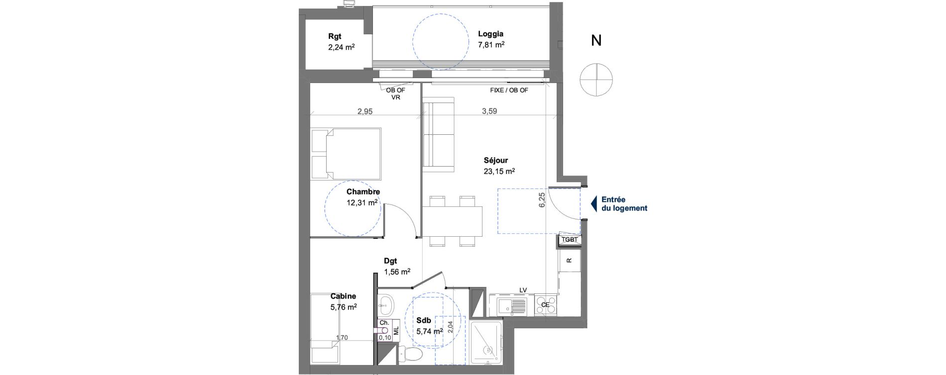 Appartement T2 de 48,52 m2 &agrave; Cucq Stella plage