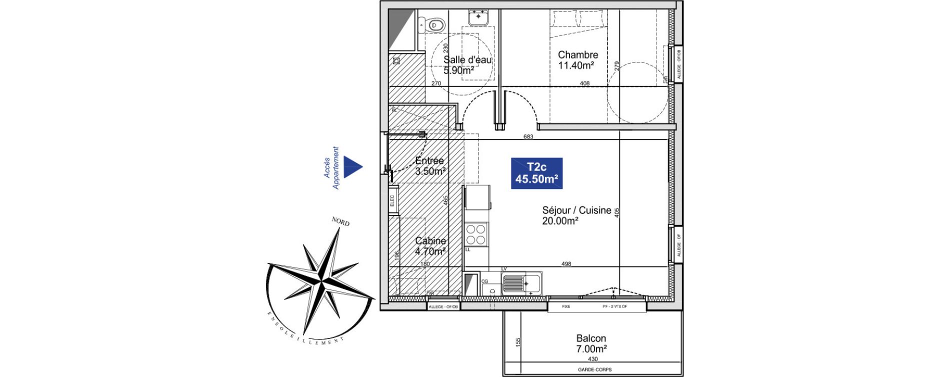Appartement T2 de 45,50 m2 &agrave; Cucq Stella plage