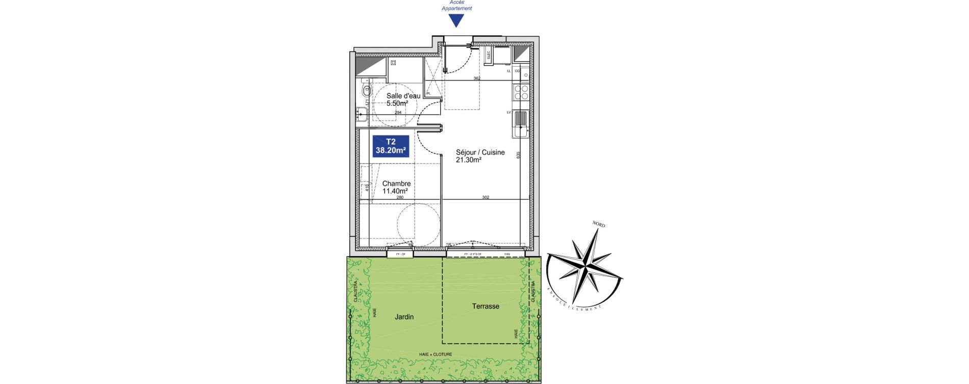 Appartement T2 de 38,20 m2 &agrave; Cucq Stella plage