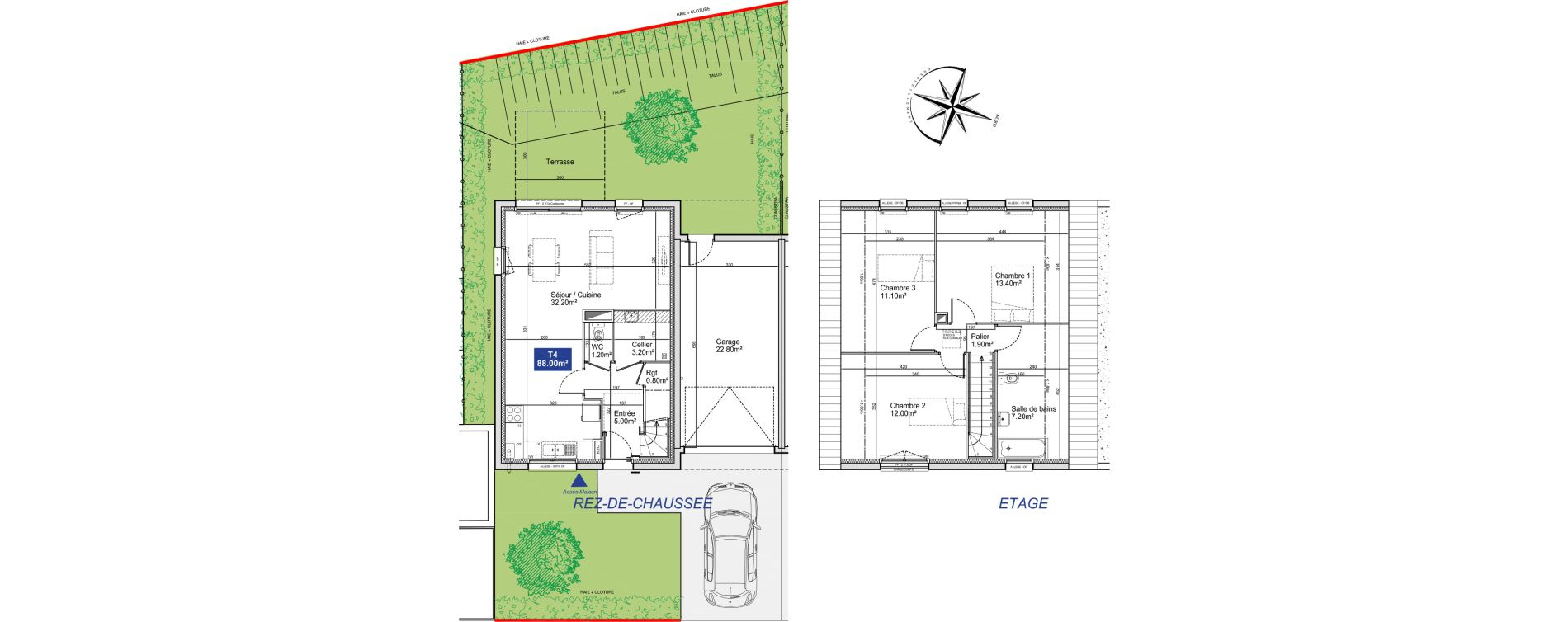 Maison T4 de 88,00 m2 &agrave; Cucq Stella plage