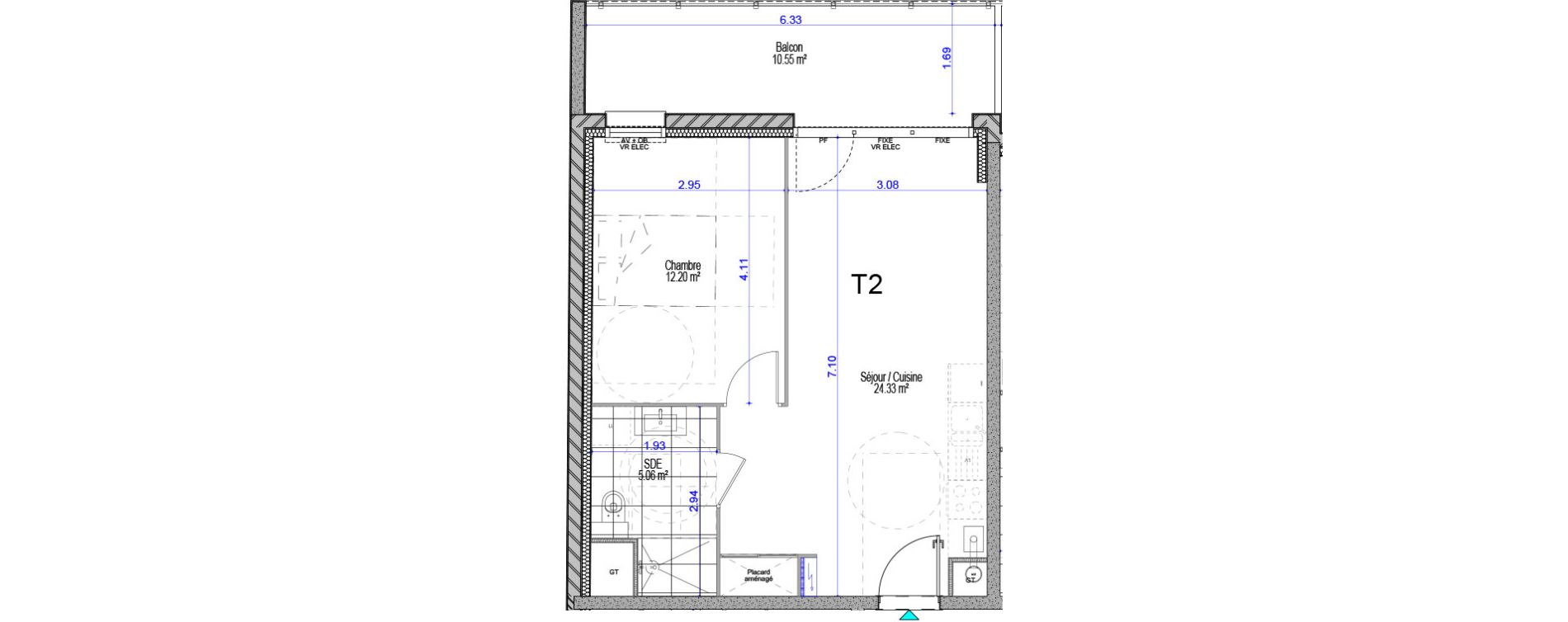 Appartement T2 de 41,59 m2 &agrave; Cucq Stella plage