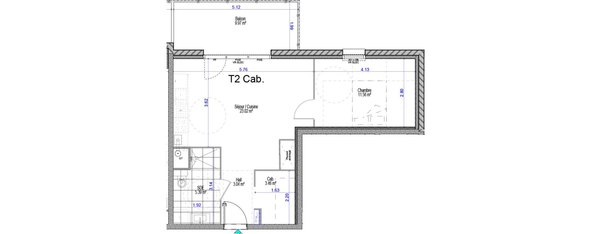 Appartement T2 de 46,47 m2 &agrave; Cucq Stella plage