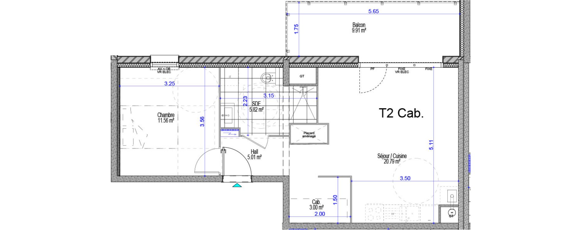 Appartement T2 de 46,18 m2 &agrave; Cucq Stella plage