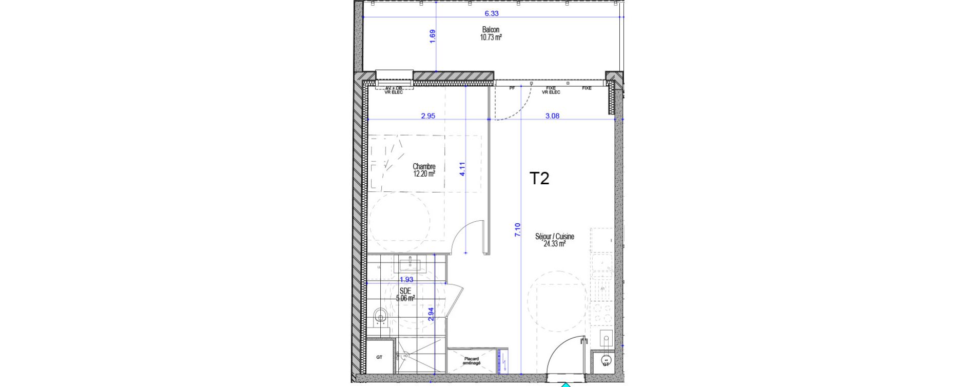 Appartement T2 de 41,59 m2 &agrave; Cucq Stella plage