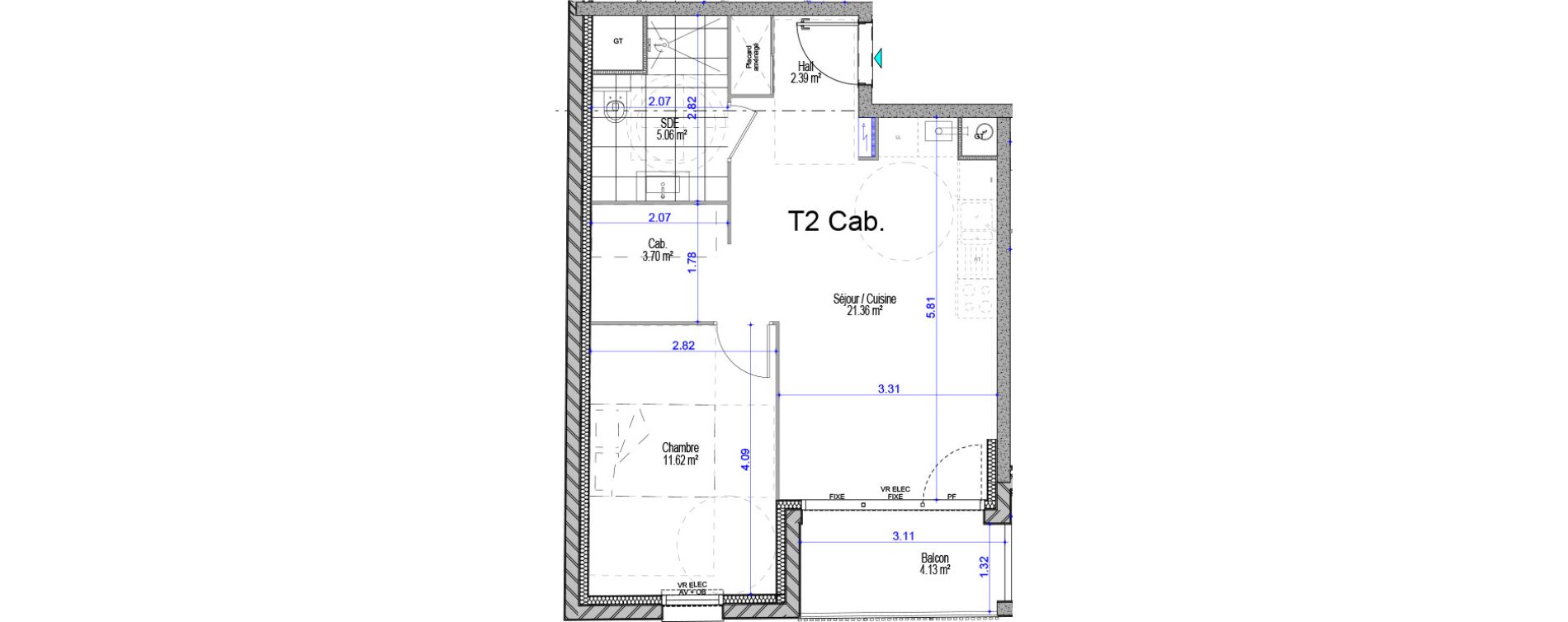 Appartement T2 de 44,13 m2 &agrave; Cucq Stella plage