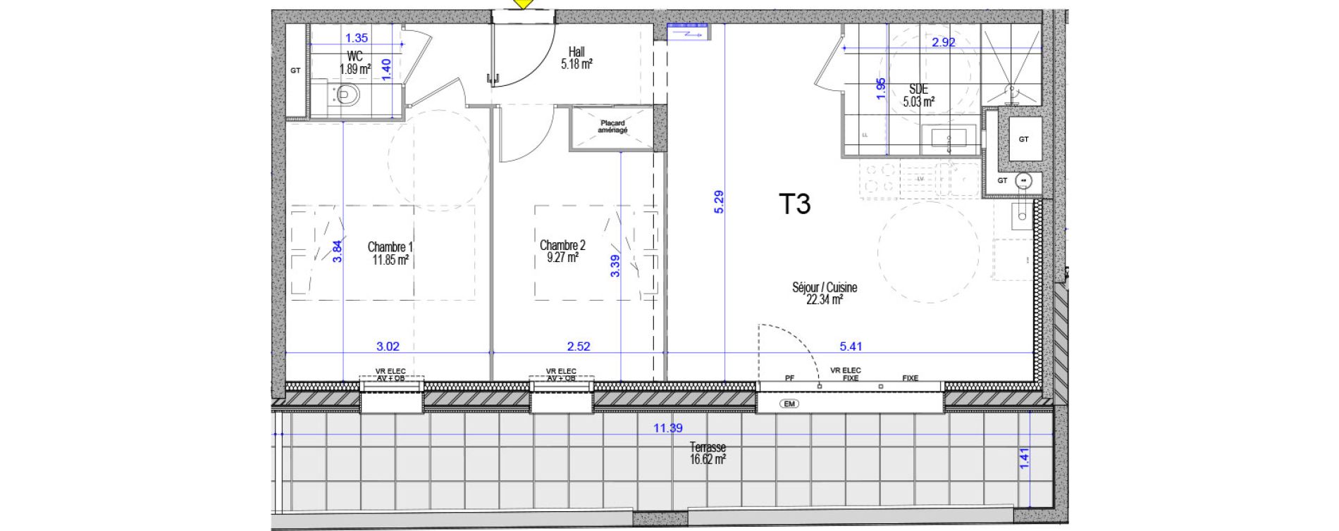 Appartement T3 de 55,56 m2 &agrave; Cucq Stella plage