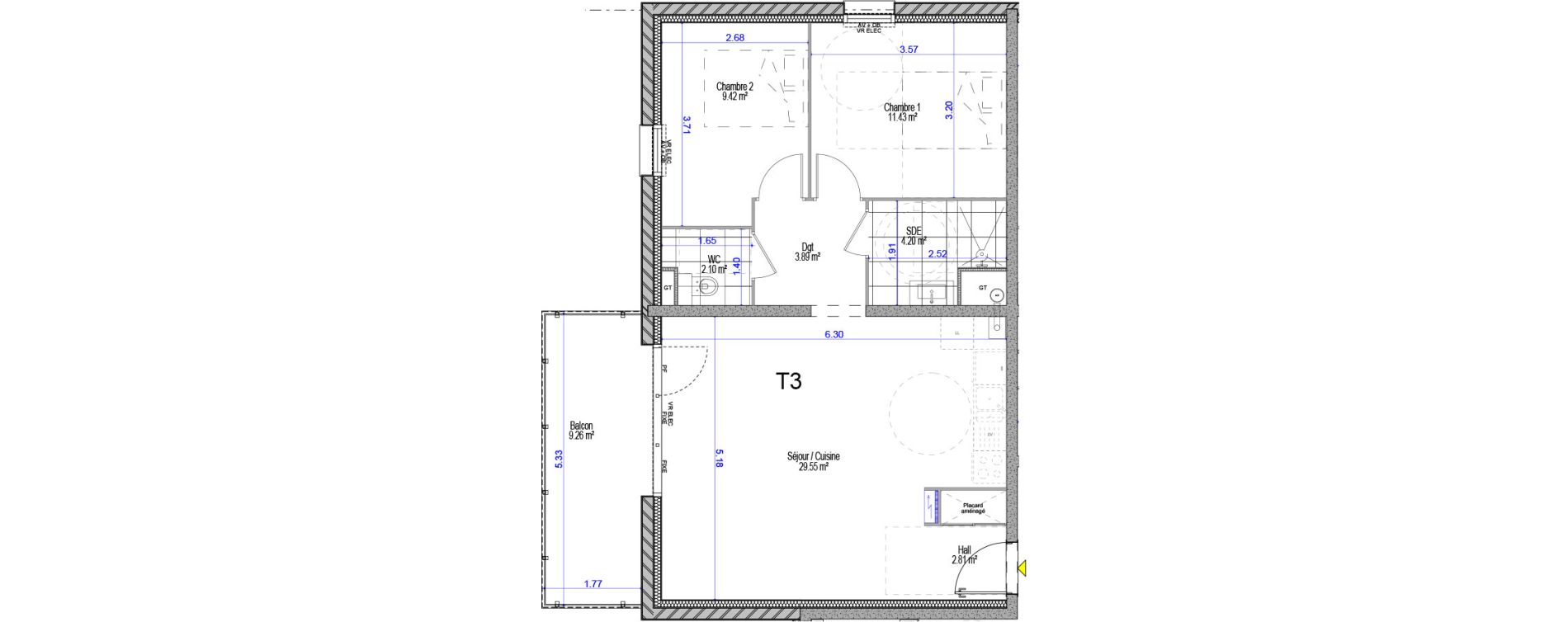Appartement T3 de 63,40 m2 &agrave; Cucq Stella plage