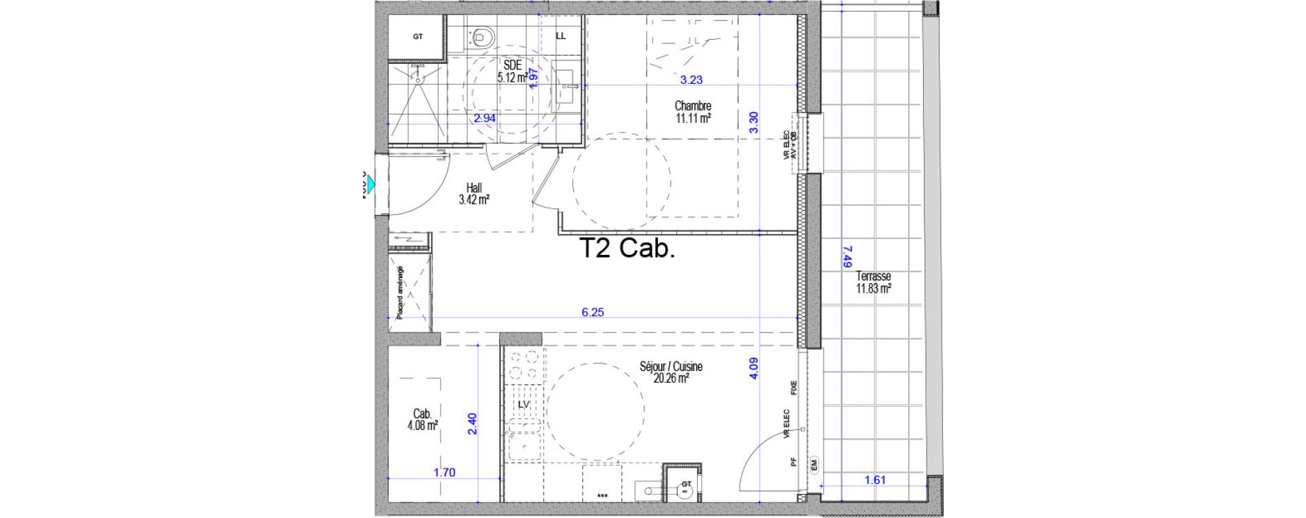 Appartement T2 de 43,99 m2 &agrave; Cucq Stella plage