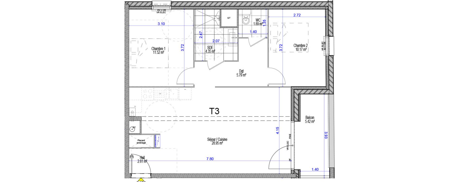 Appartement T3 de 65,28 m2 &agrave; Cucq Stella plage