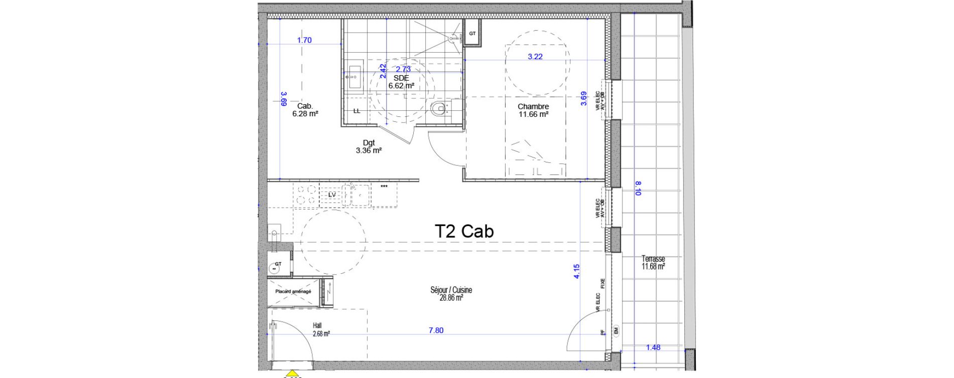 Appartement T2 de 59,46 m2 &agrave; Cucq Stella plage