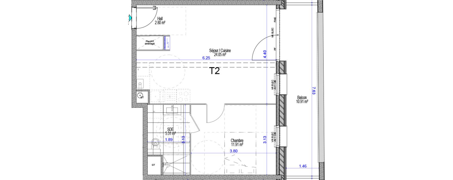 Appartement T2 de 44,07 m2 &agrave; Cucq Stella plage