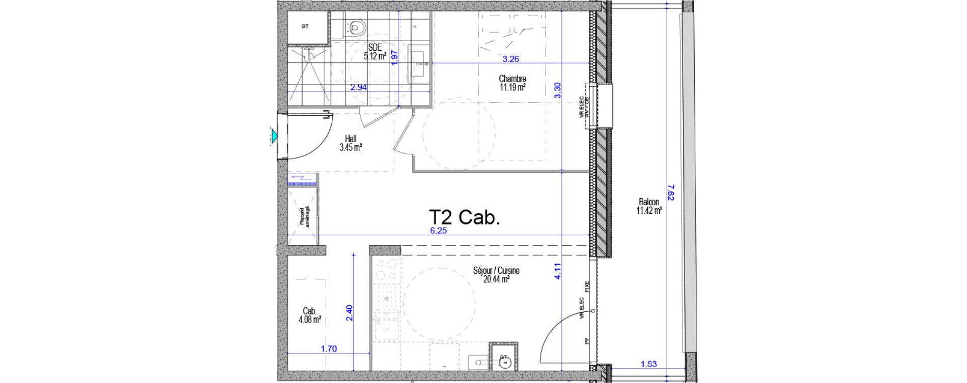 Appartement T2 de 44,28 m2 &agrave; Cucq Stella plage