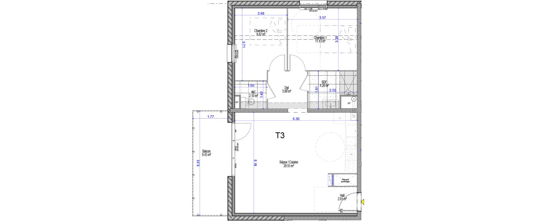 Appartement T3 de 63,40 m2 &agrave; Cucq Stella plage