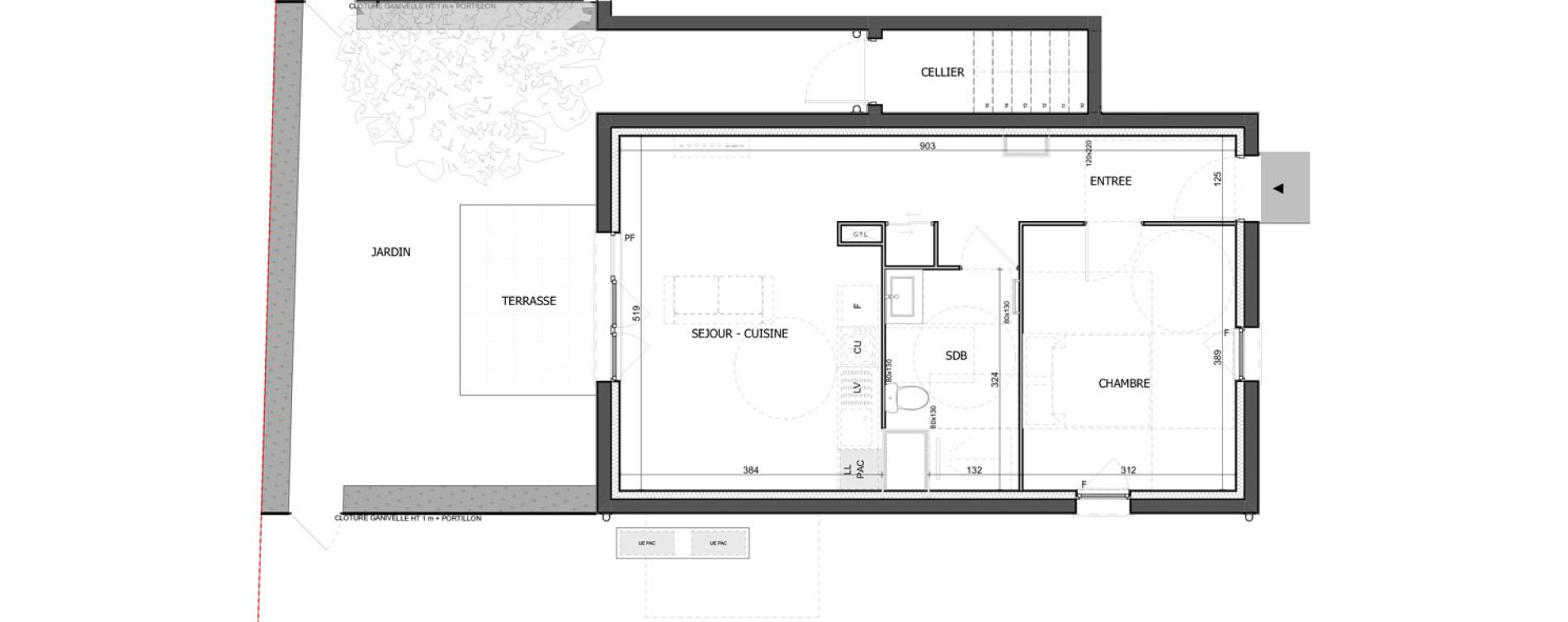 Appartement T2 de 45,17 m2 &agrave; &Eacute;quihen-Plage Centre