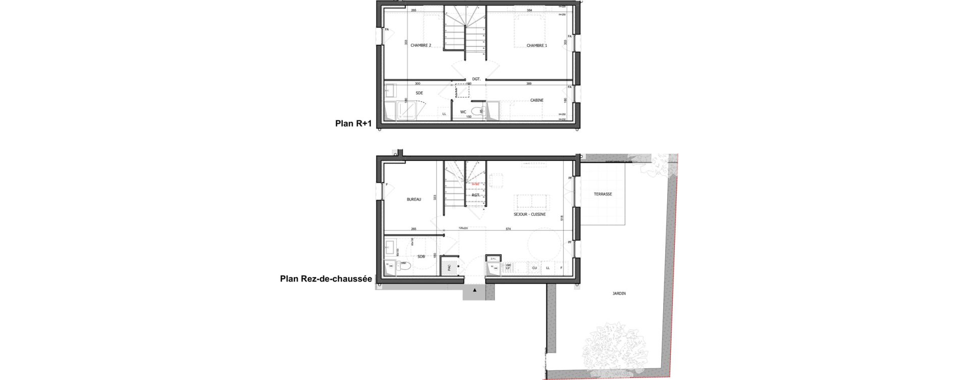 Duplex T4 de 76,83 m2 &agrave; &Eacute;quihen-Plage Centre