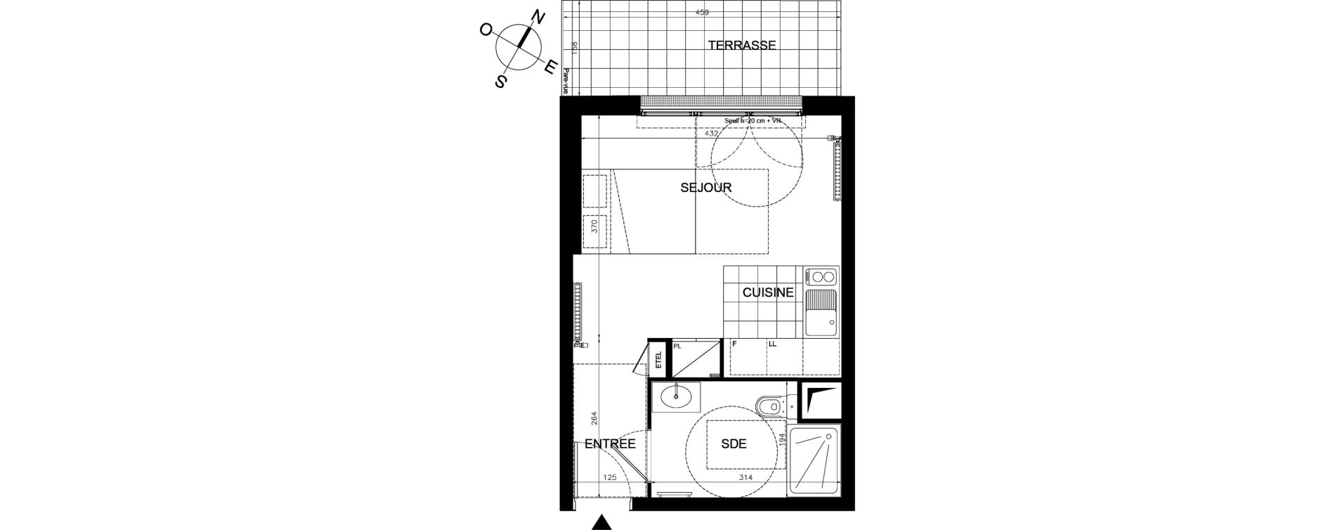 Appartement T1 de 26,91 m2 &agrave; &Eacute;taples Centre